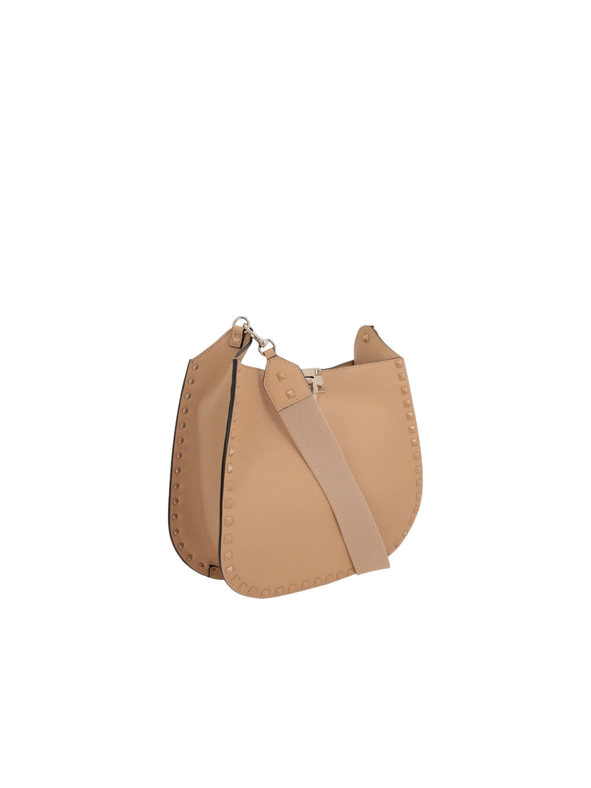 Rockstud Grainy Leather Hobo Bag-VALENTINO GARAVANI-JOHN JULIA