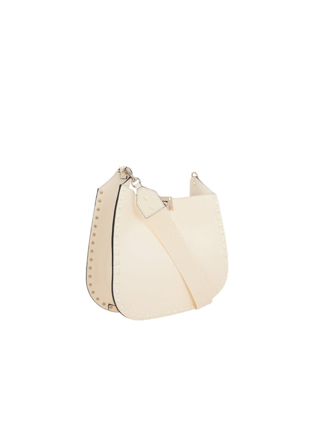 Rockstud Grainy Leather Hobo Bag-VALENTINO GARAVANI-JOHN JULIA