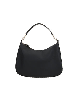 Rockstud Grainy Leather Hobo Bag-VALENTINO GARAVANI-JOHN JULIA