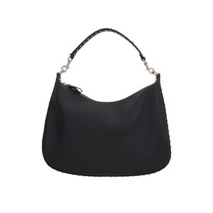 Rockstud Grainy Leather Hobo Bag-VALENTINO GARAVANI-JOHN JULIA