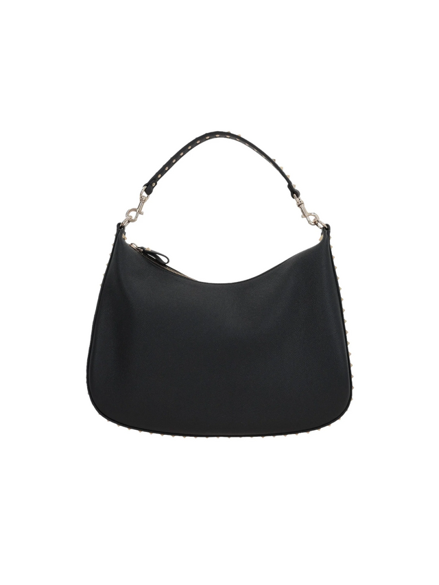 Rockstud Grainy Leather Hobo Bag-VALENTINO GARAVANI-JOHN JULIA