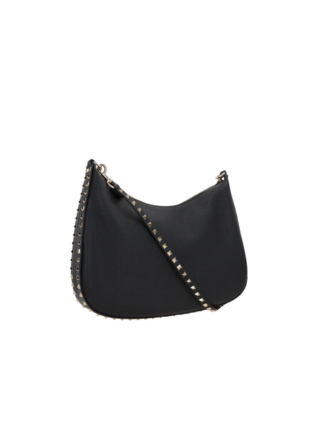 Rockstud Grainy Leather Hobo Bag-VALENTINO GARAVANI-JOHN JULIA