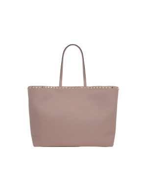 Rockstud Grainy Leather Tote Bag-VALENTINO GARAVANI-JOHN JULIA