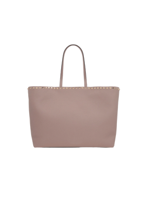 Rockstud Grainy Leather Tote Bag-VALENTINO GARAVANI-JOHN JULIA