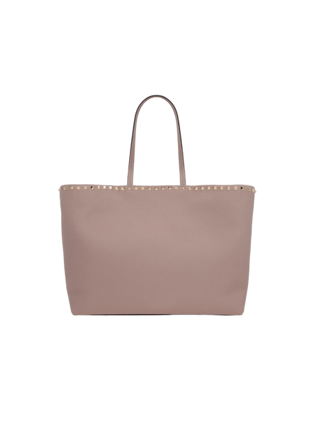 Rockstud Grainy Leather Tote Bag-VALENTINO GARAVANI-JOHN JULIA