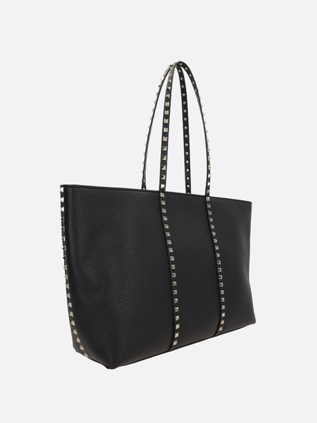 Rockstud Grainy Leather Tote Bag-VALENTINO GARAVANI-JOHN JULIA