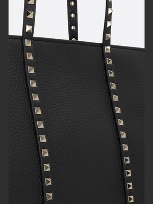 Rockstud Grainy Leather Tote Bag-VALENTINO GARAVANI-JOHN JULIA