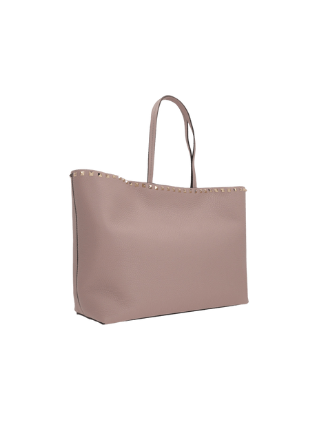 Rockstud Grainy Leather Tote Bag-VALENTINO GARAVANI-JOHN JULIA