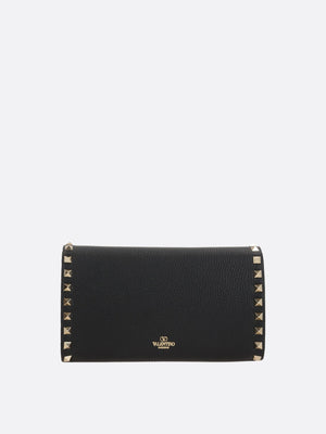 Rockstud Grainy Leather Wallet On Chain-VALENTINO GARAVANI-JOHN JULIA