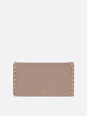 Rockstud Grainy Leather Wallet On Chain-VALENTINO GARAVANI-JOHN JULIA