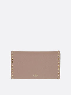 Rockstud Grainy Leather Wallet On Chain-VALENTINO GARAVANI-JOHN JULIA