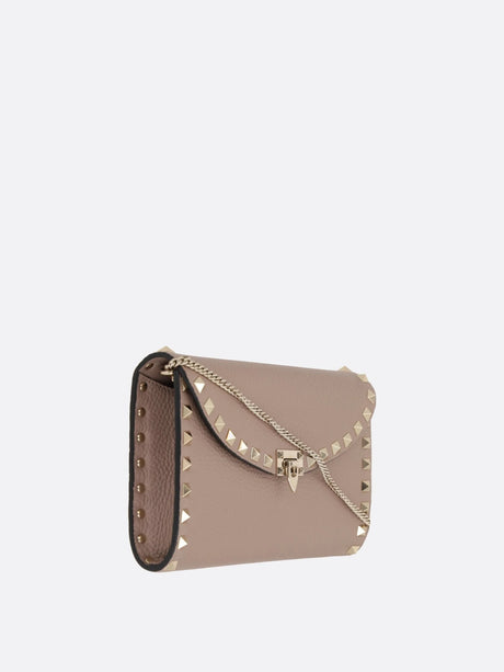 Rockstud Grainy Leather Wallet On Chain-VALENTINO GARAVANI-JOHN JULIA