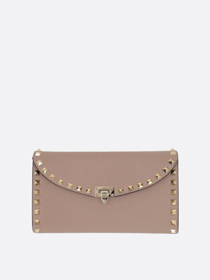 Rockstud Grainy Leather Wallet On Chain-VALENTINO GARAVANI-JOHN JULIA