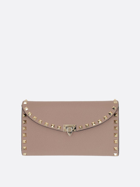 Rockstud Grainy Leather Wallet On Chain-VALENTINO GARAVANI-JOHN JULIA