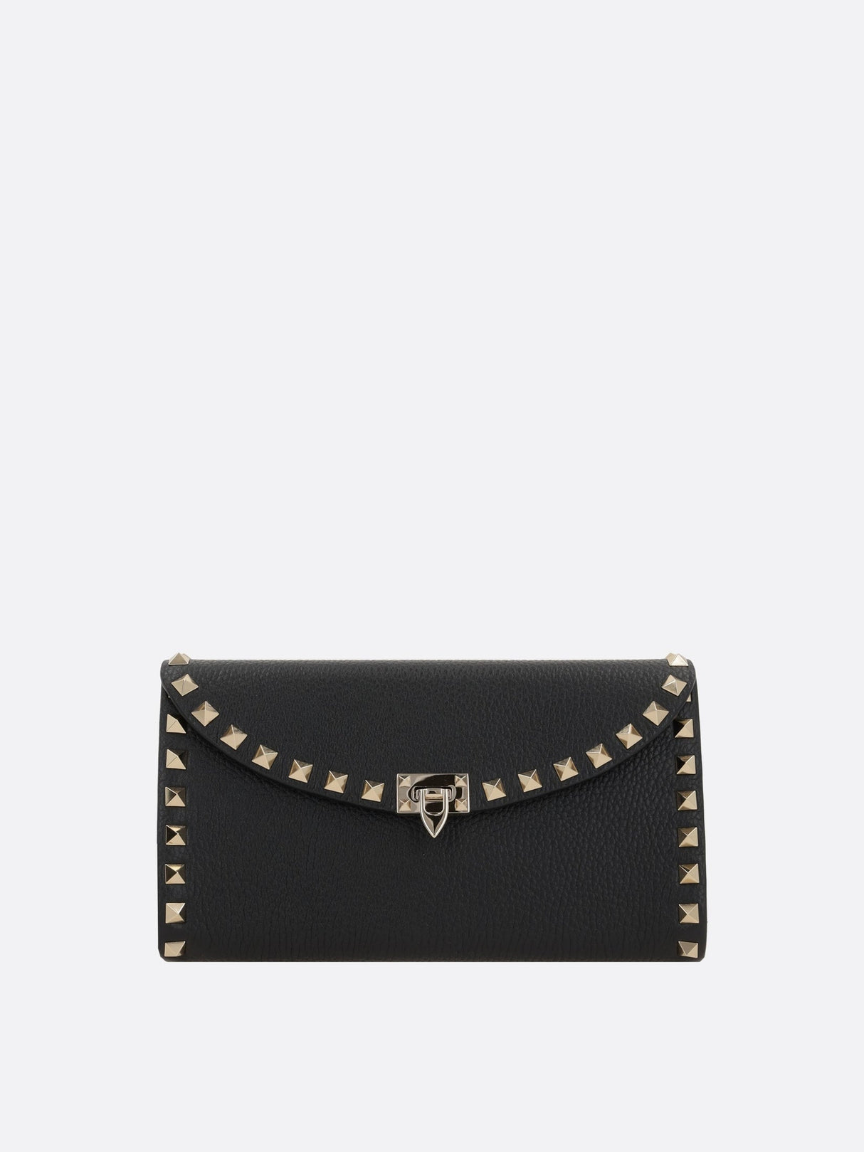 Rockstud Grainy Leather Wallet On Chain-VALENTINO GARAVANI-JOHN JULIA