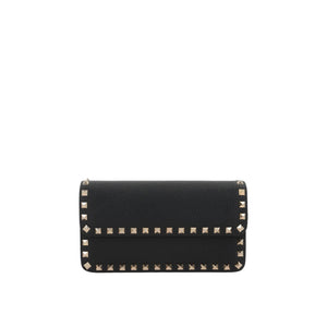 Rockstud Grainy Leather Wallet On Chain-VALENTINO GARAVANI-JOHN JULIA