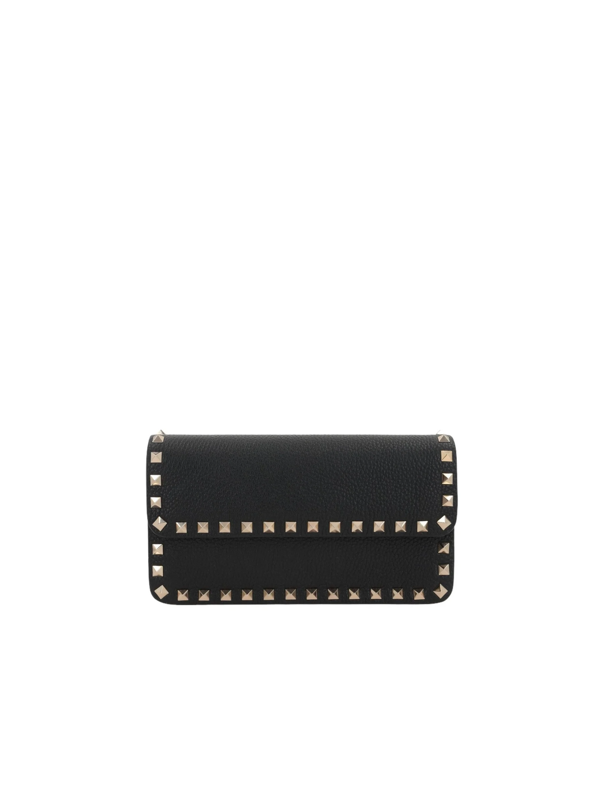 Rockstud Grainy Leather Wallet On Chain-VALENTINO GARAVANI-JOHN JULIA