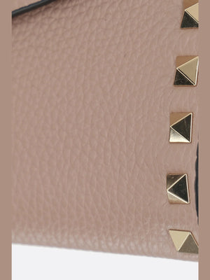 Rockstud Grainy Leather Wallet On Chain-VALENTINO GARAVANI-JOHN JULIA