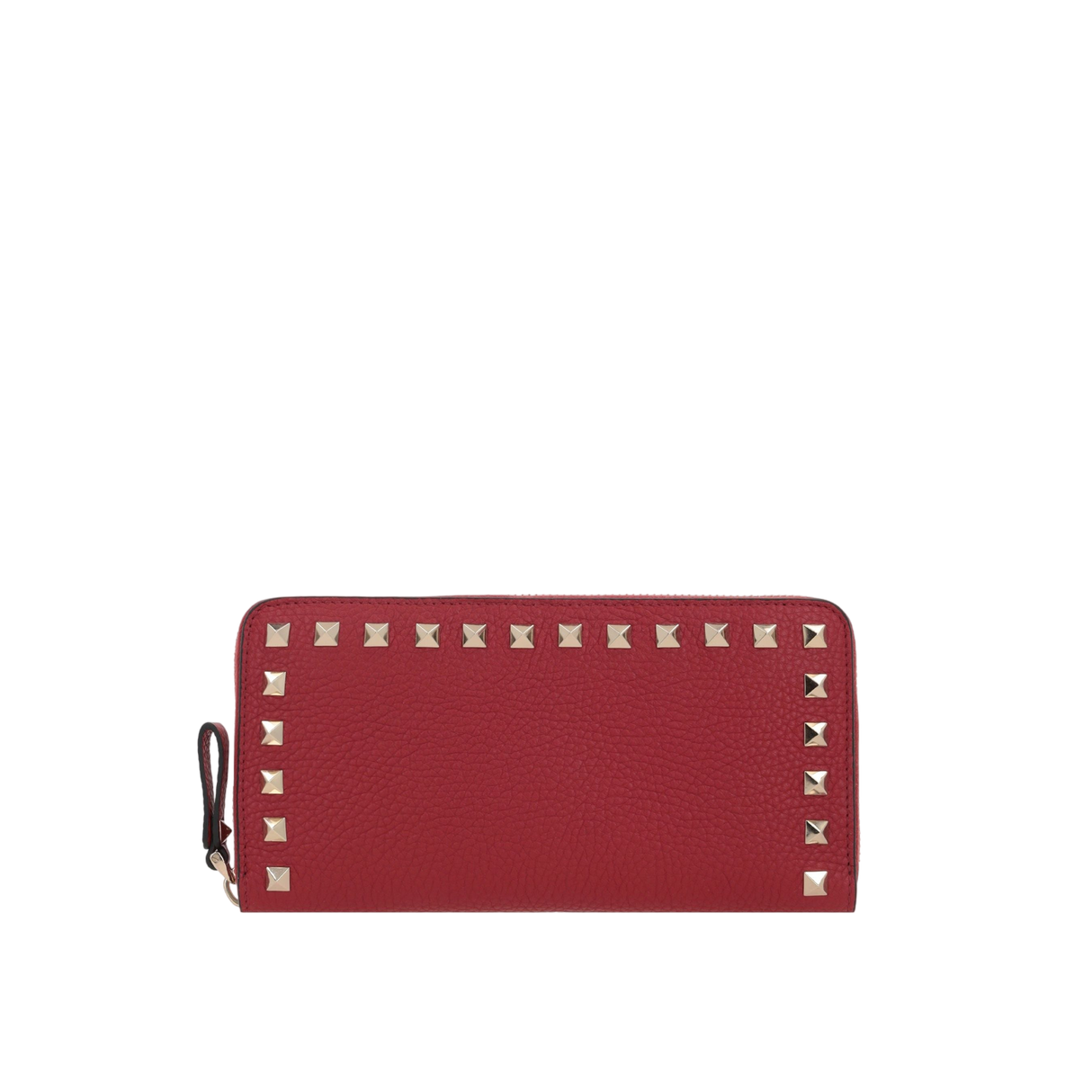 Rockstud Grainy Leather Zip-Around Wallet-VALENTINO GARAVANI-JOHN JULIA