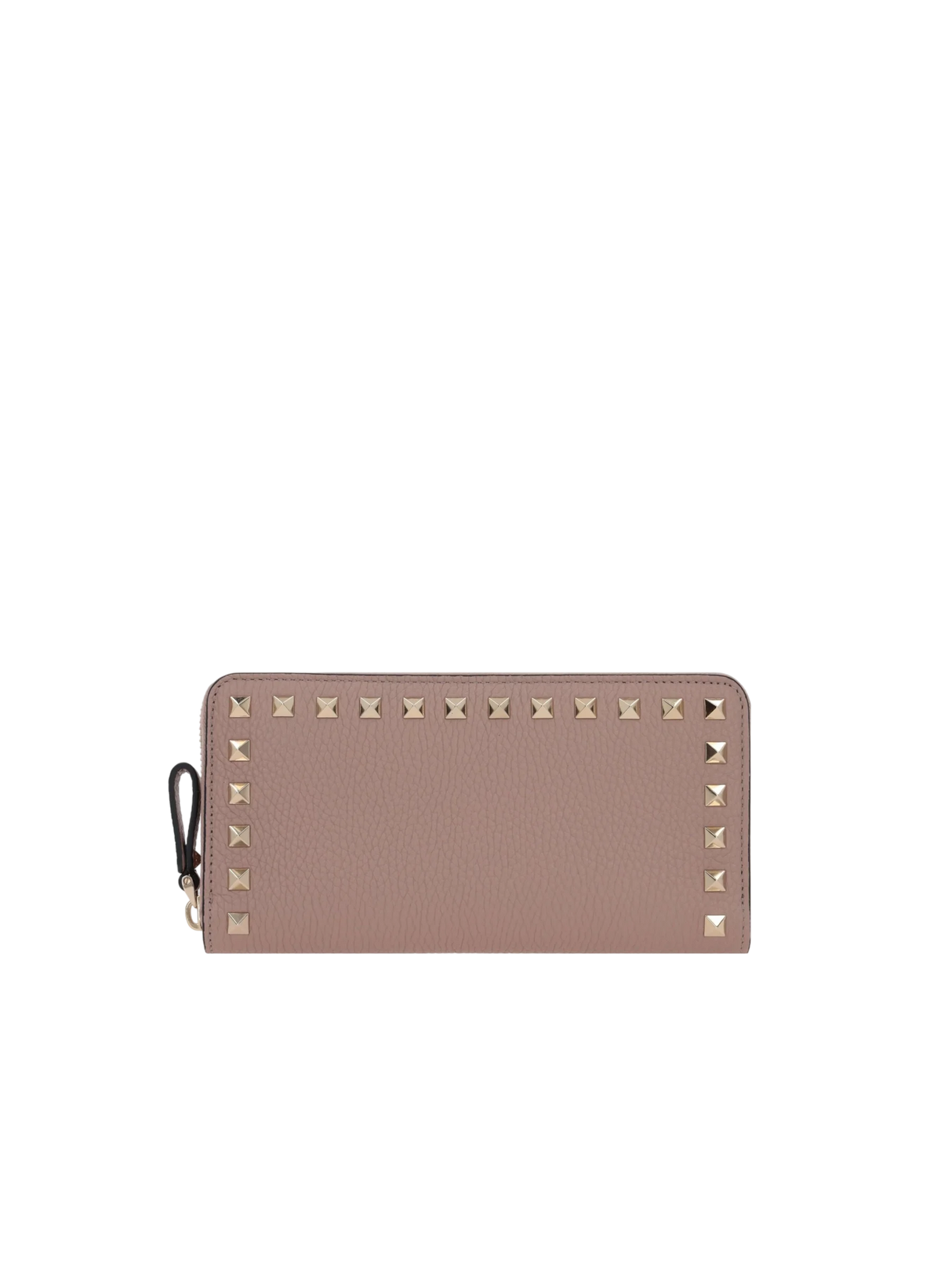 Rockstud Grainy Leather Zip-Around Wallet-VALENTINO GARAVANI-JOHN JULIA