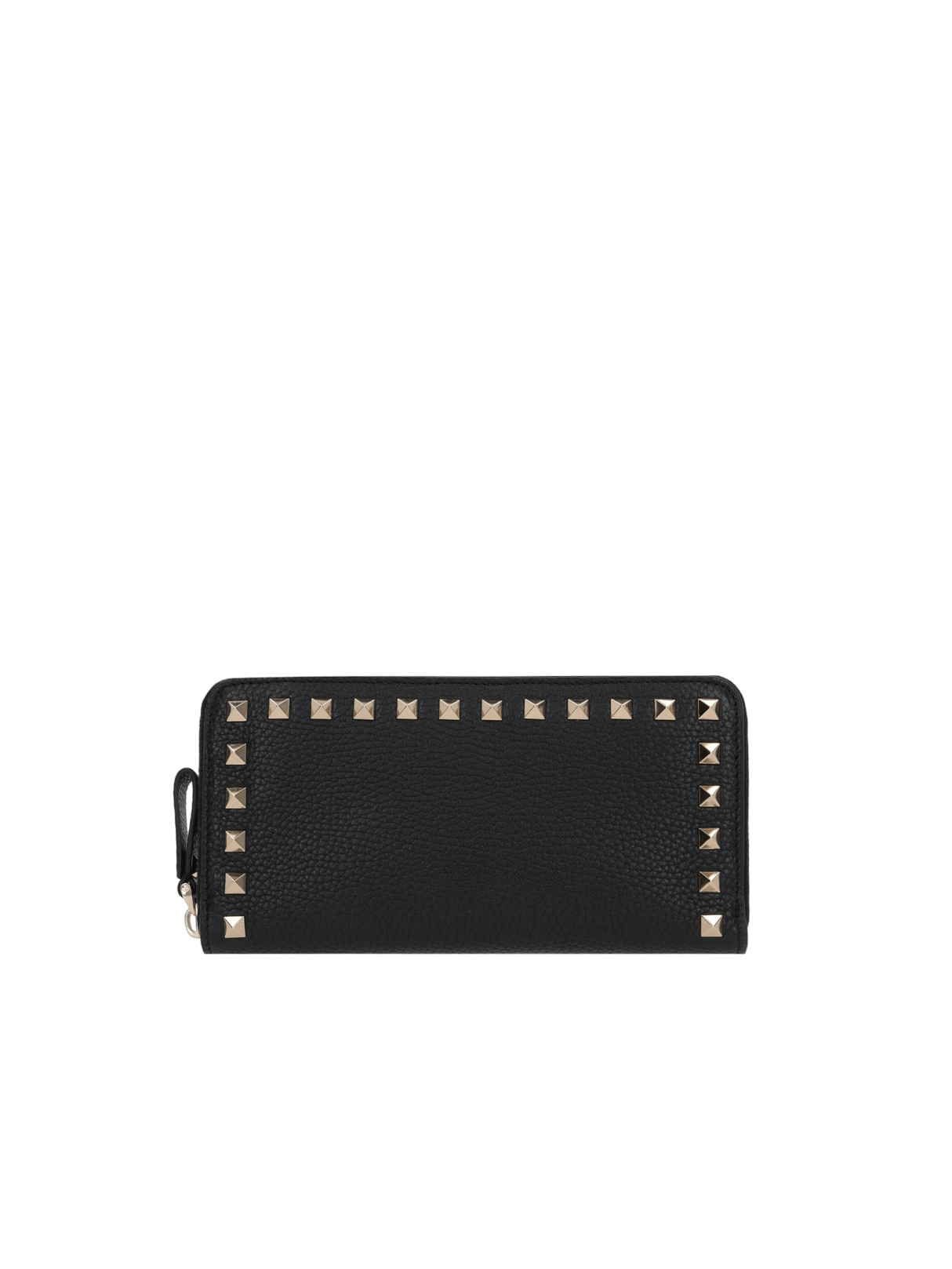 Rockstud Grainy Leather Zip-Around Wallet-VALENTINO GARAVANI-JOHN JULIA