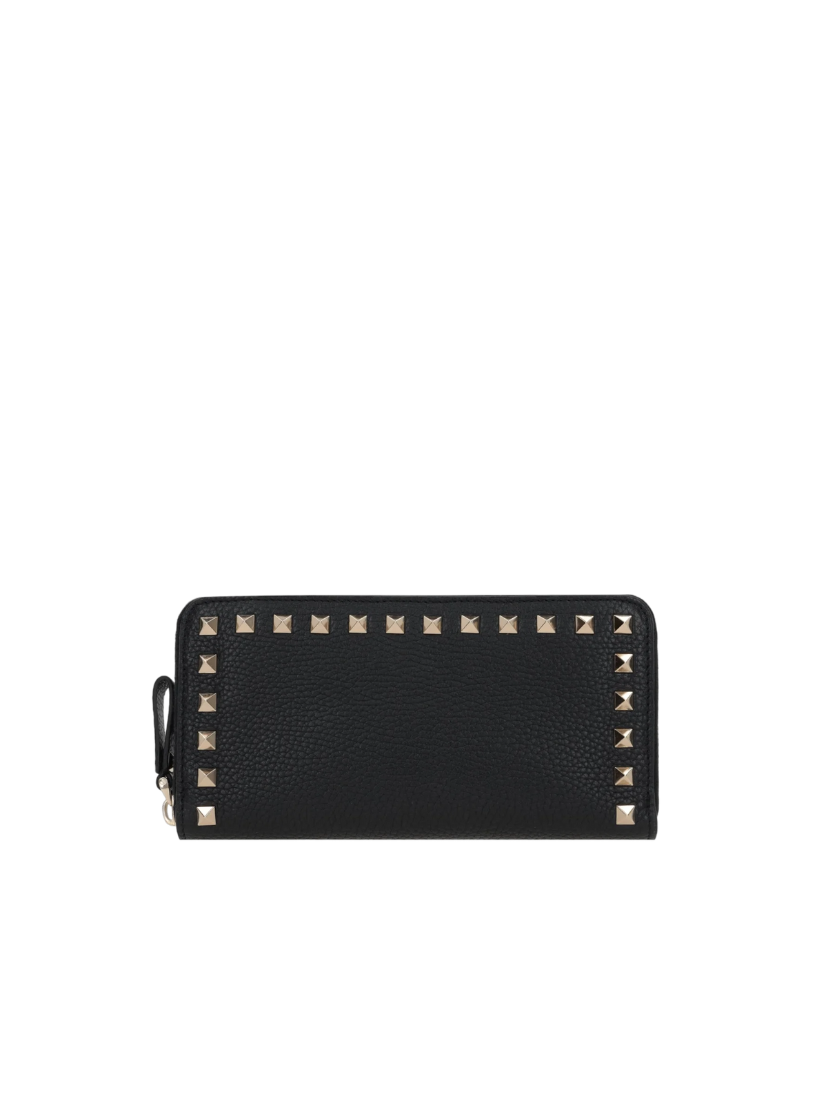 Rockstud Grainy Leather Zip-Around Wallet-VALENTINO GARAVANI-JOHN JULIA