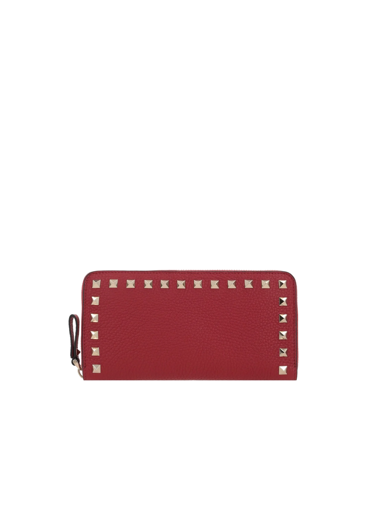 Rockstud Grainy Leather Zip-Around Wallet-VALENTINO GARAVANI-JOHN JULIA