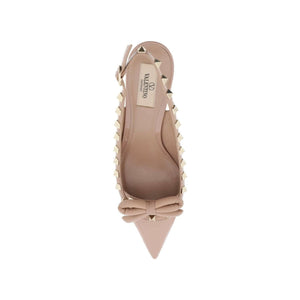 Rose Cannelle Rockstud Leather Slingback Pumps VALENTINO GARAVANI JOHN JULIA.