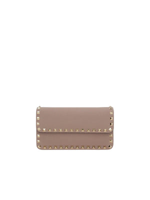 Rockstud Leather Wallet On Chain-VALENTINO GARAVANI-JOHN JULIA