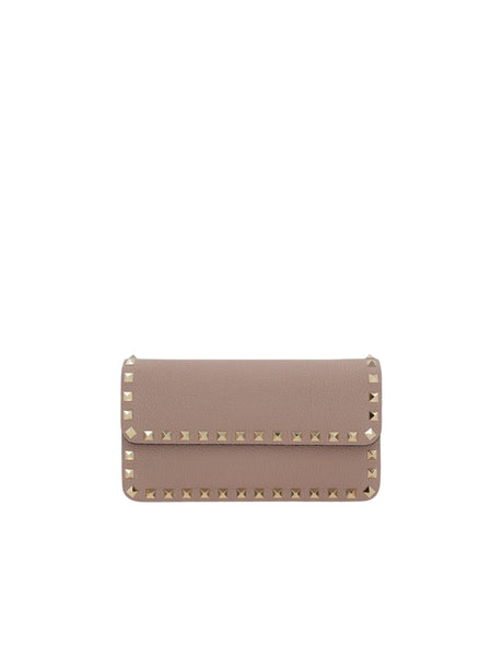 Rockstud Leather Wallet On Chain-VALENTINO GARAVANI-JOHN JULIA