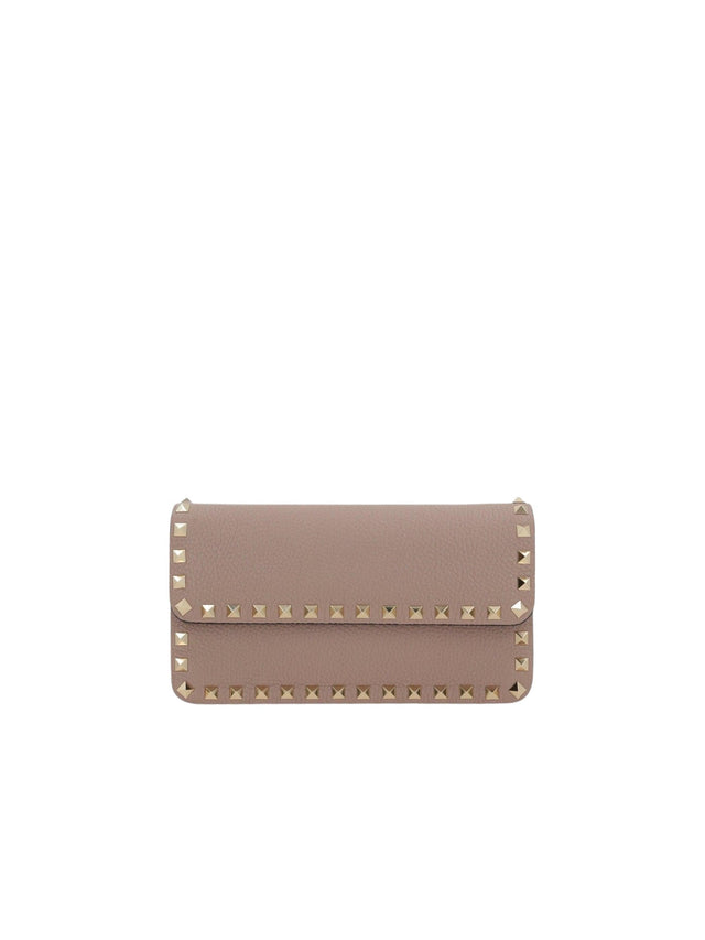 Rockstud Leather Wallet On Chain-VALENTINO GARAVANI-JOHN JULIA