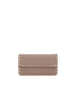 Rockstud Leather Wallet On Chain-VALENTINO GARAVANI-JOHN JULIA