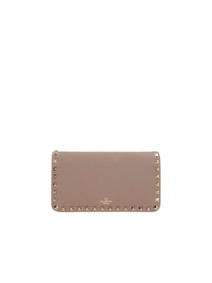 Rockstud Leather Wallet On Chain-VALENTINO GARAVANI-JOHN JULIA