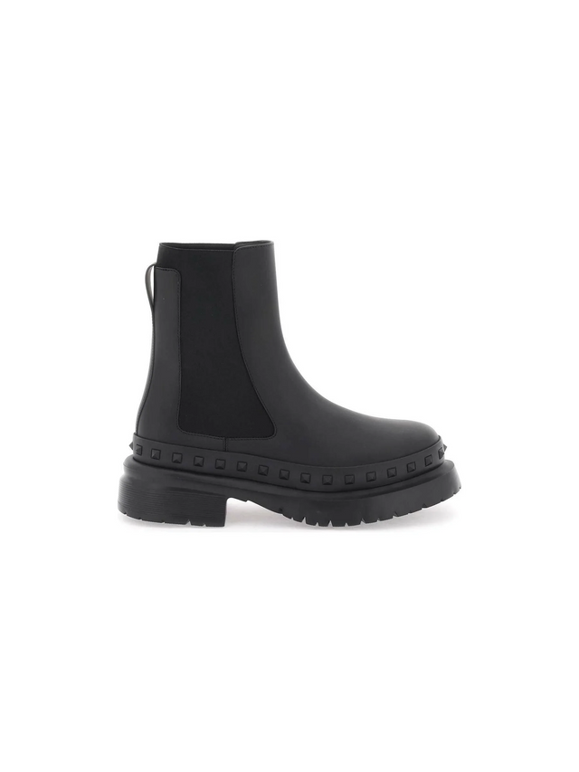 Black Rockstud M-Way Leather Chelsea Boots VALENTINO GARAVANI JOHN JULIA.