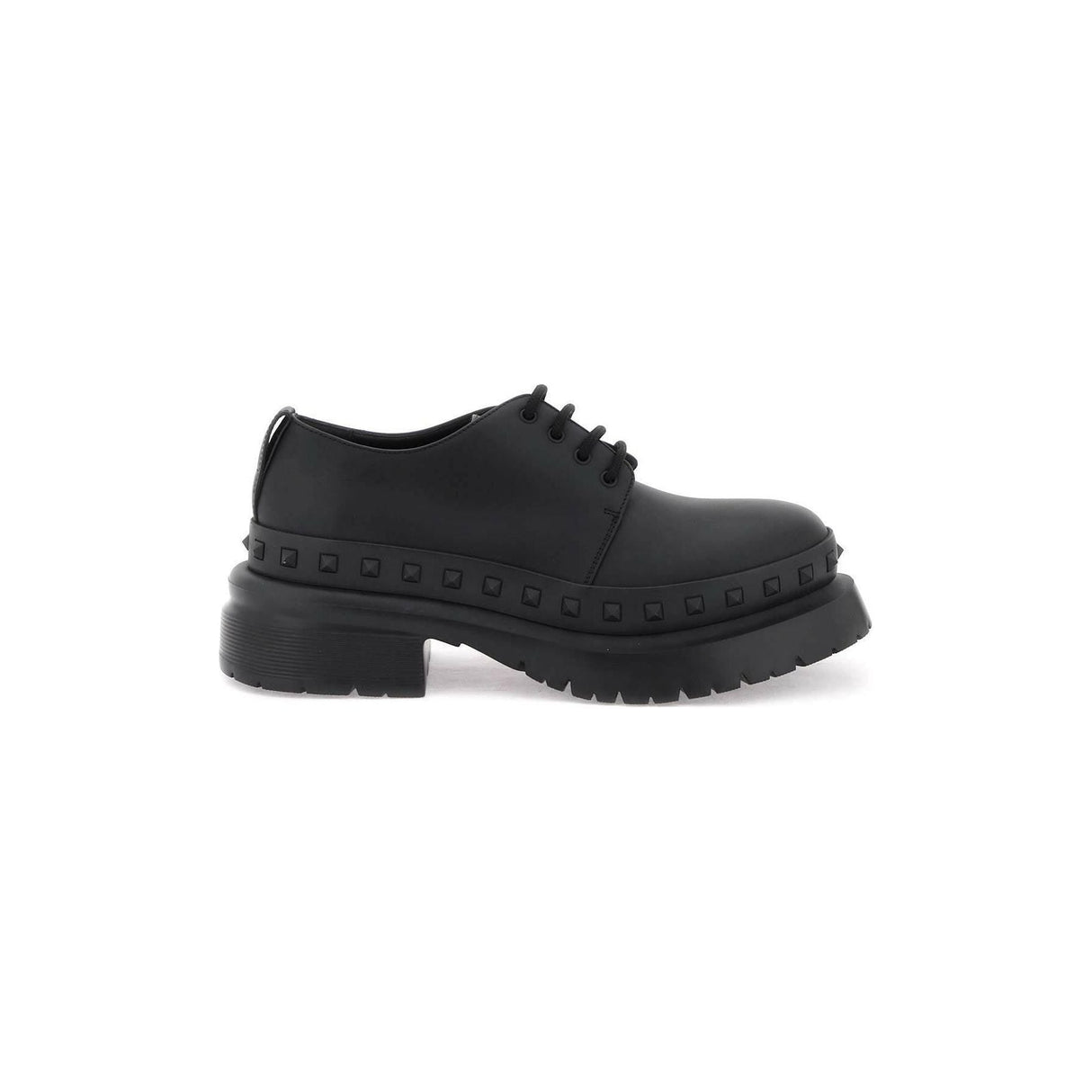 Black Rockstud M-Way Leather Derby VALENTINO GARAVANI JOHN JULIA.