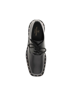 Black Rockstud M-Way Leather Derby VALENTINO GARAVANI JOHN JULIA.