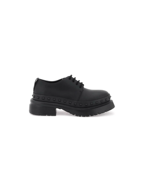 Black Rockstud M-Way Leather Derby VALENTINO GARAVANI JOHN JULIA.