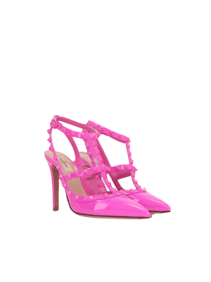 Rockstud Patent Leather Slingbacks-VALENTINO GARAVANI-JOHN JULIA