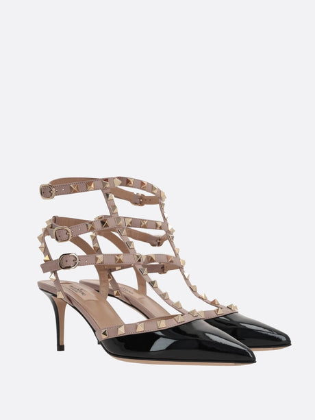 VALENTINO GARAVANI-Rockstud Patent Leather Slingbacks-JOHN JULIA