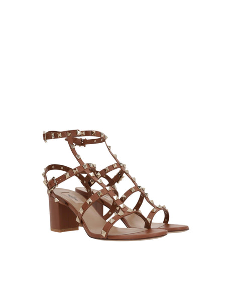 Rockstud Sandals In Smooth Leather-VALENTINO GARAVANI-JOHN JULIA