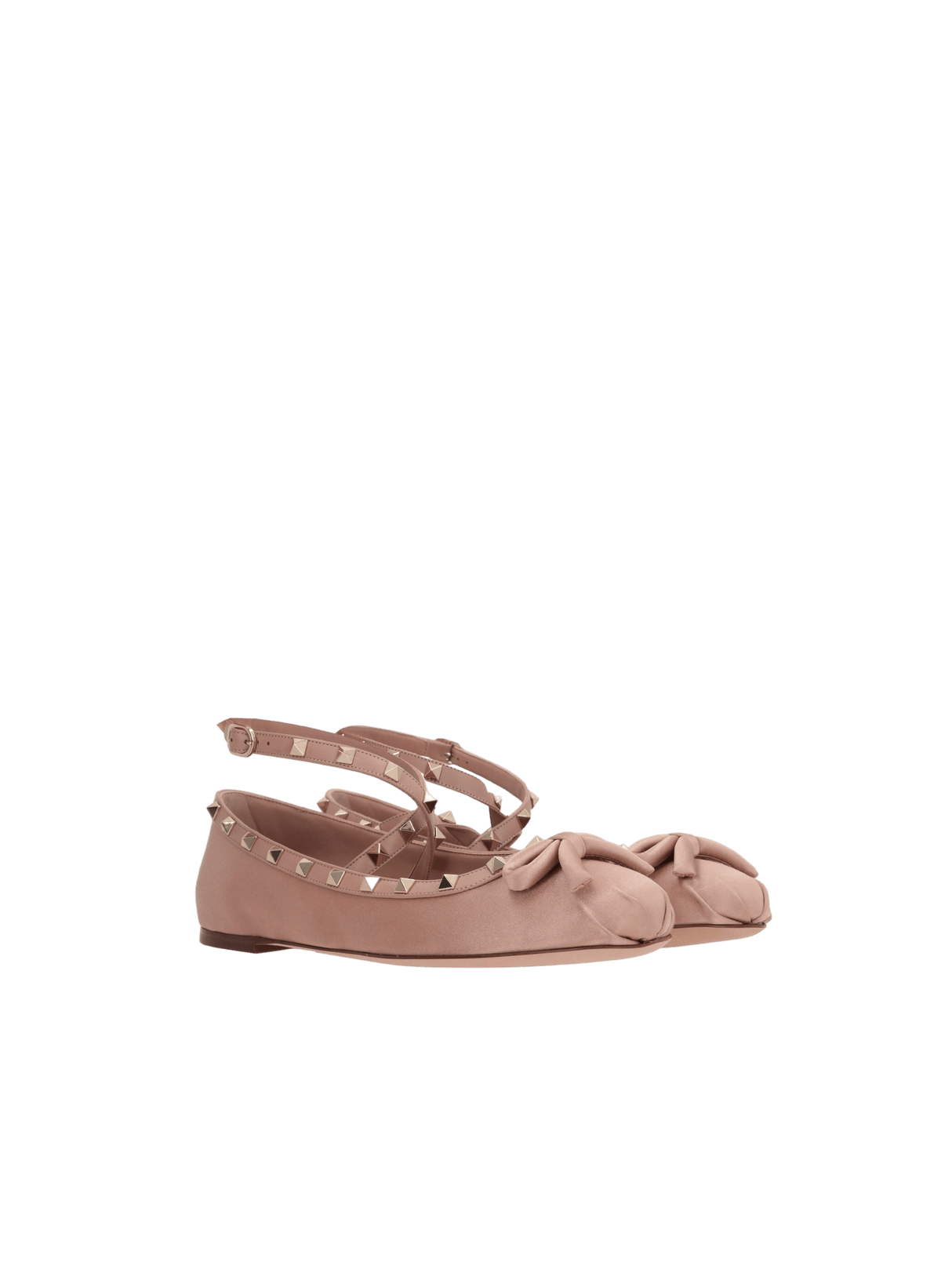 Rockstud Satin Ballerinas-VALENTINO GARAVANI-JOHN JULIA