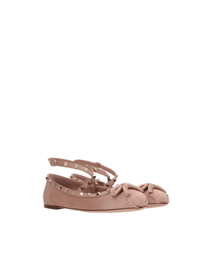 Rockstud Satin Ballerinas-VALENTINO GARAVANI-JOHN JULIA