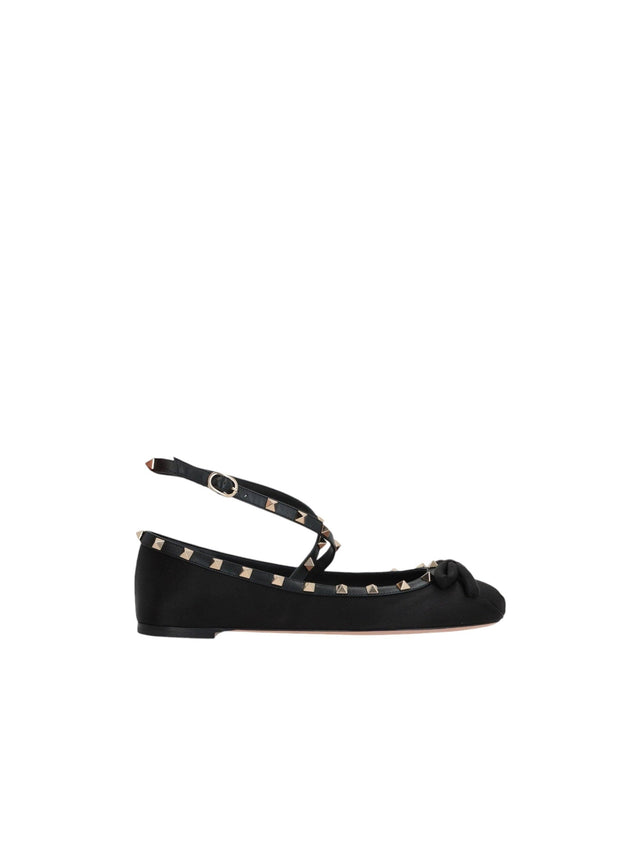 Rockstud Satin Ballerinas-VALENTINO GARAVANI-JOHN JULIA