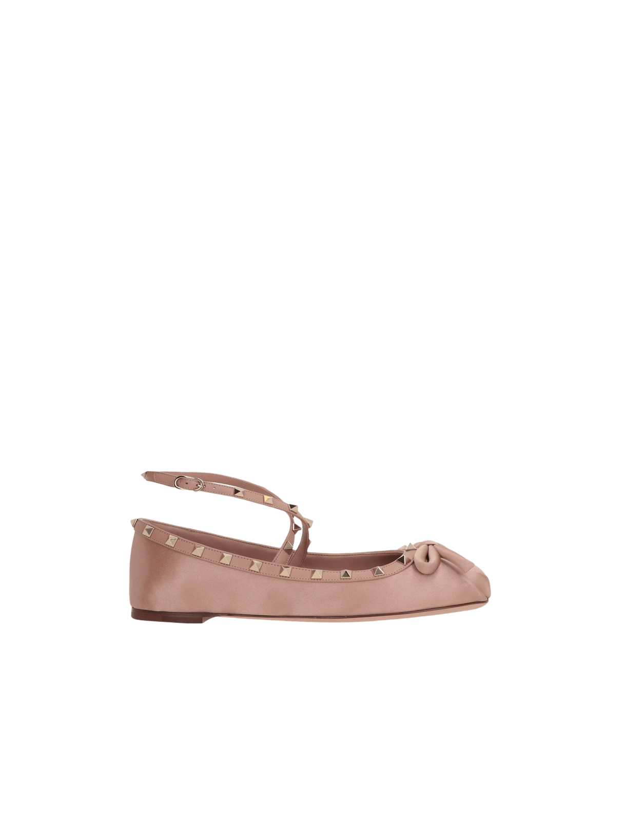 Rockstud Satin Ballerinas-VALENTINO GARAVANI-JOHN JULIA