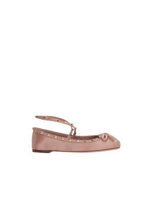 Rockstud Satin Ballerinas-VALENTINO GARAVANI-JOHN JULIA