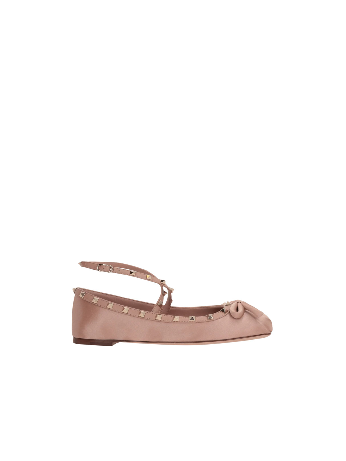 Rockstud Satin Ballerinas-VALENTINO GARAVANI-JOHN JULIA