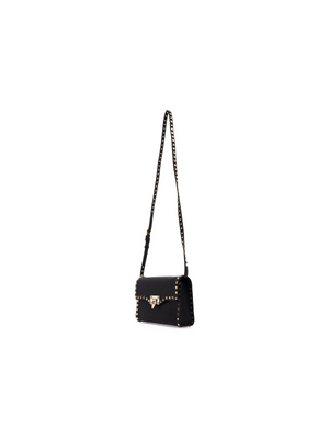 VALENTINO GARAVANI-Rockstud Small Grainy Calfskin Crossbody Bag -JOHN JULIA.