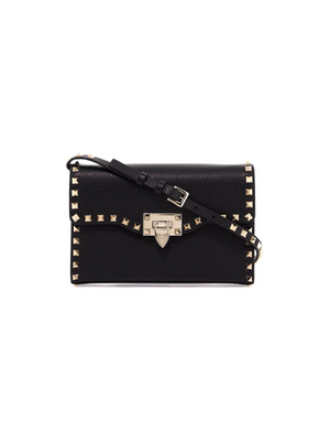 VALENTINO GARAVANI-Rockstud Small Grainy Calfskin Crossbody Bag -JOHN JULIA.