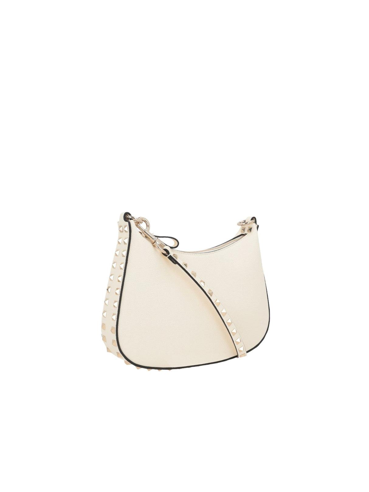 Rockstud Small Grainy Leather Hobo Bag-VALENTINO GARAVANI-JOHN JULIA