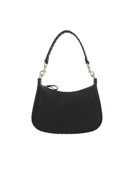 Rockstud Small Grainy Leather Hobo Bag-VALENTINO GARAVANI-JOHN JULIA